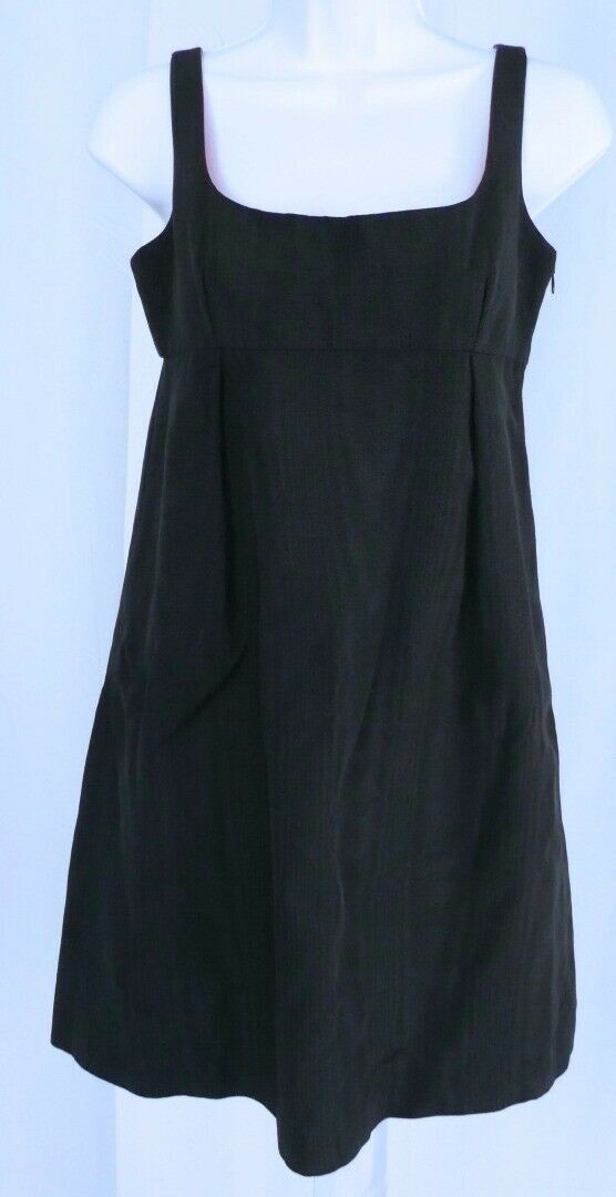 MILLY Women's Black Textured Sleeveless Empire Waist Dress Sz 4 - Image 4