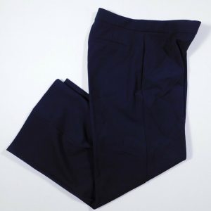 REBECCA TAYLOR Women's Navy Blue Side Zip Flat Front Wide Leg Pants Sz 4 ($195)