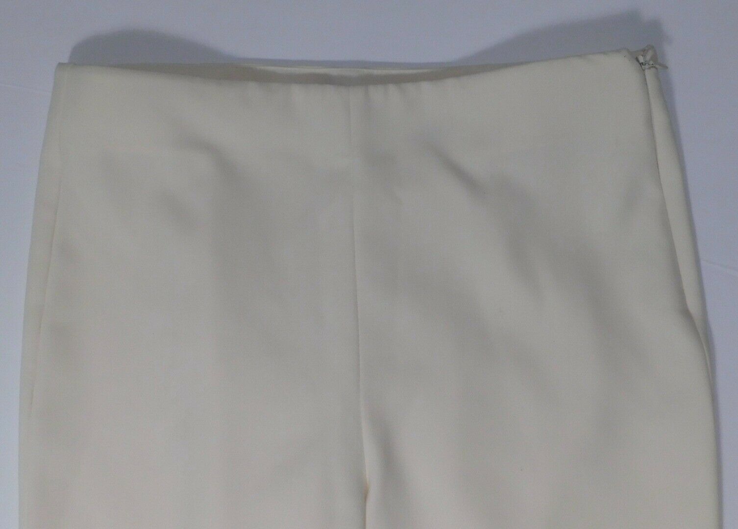 ST JOHN Women's Ivory Flat Front Straight Leg Pant Sz 4 - Image 4
