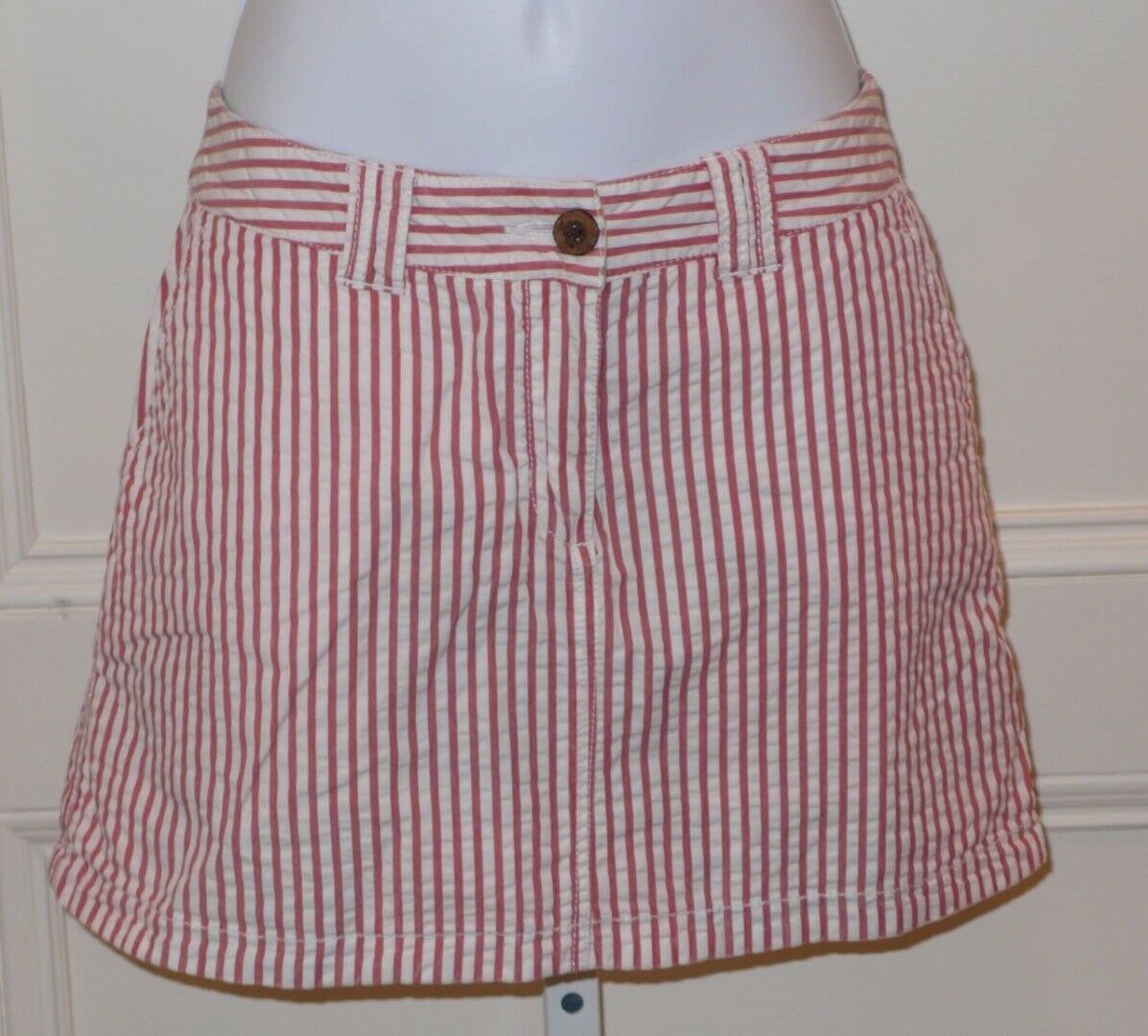 TAILOR VINTAGE Women's Reversible Plaid / Stripe Cotton Mini Skirt Sz 2 - Image 5