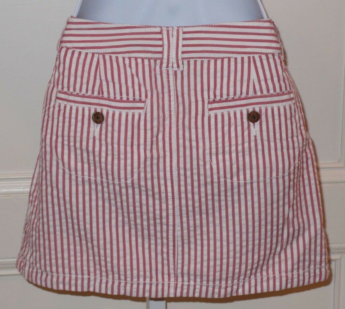 TAILOR VINTAGE Women's Reversible Plaid / Stripe Cotton Mini Skirt Sz 2 - Image 7