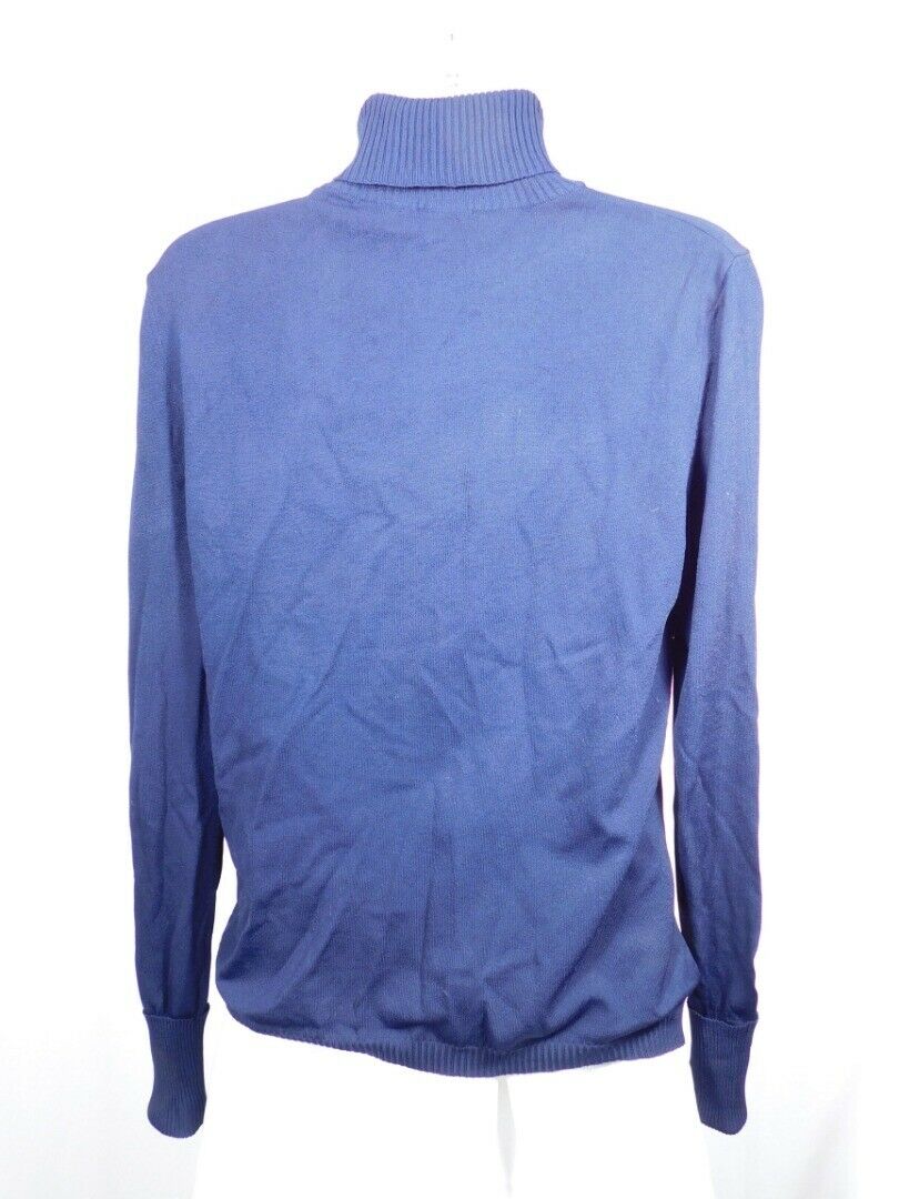 TORY BURCH Women's Navy Blue Thin Knit Turtleneck Sweater Sz S/P - Image 7