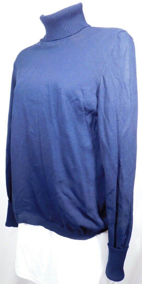 TORY BURCH Women's Navy Blue Thin Knit Turtleneck Sweater Sz S/P