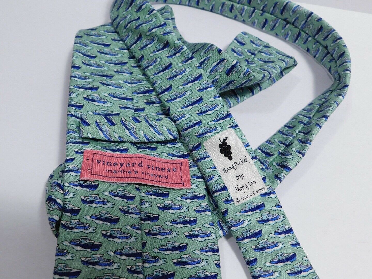 VINEYARD VINES Men's Light Green Boat Silk Tie ($85) - Image 5
