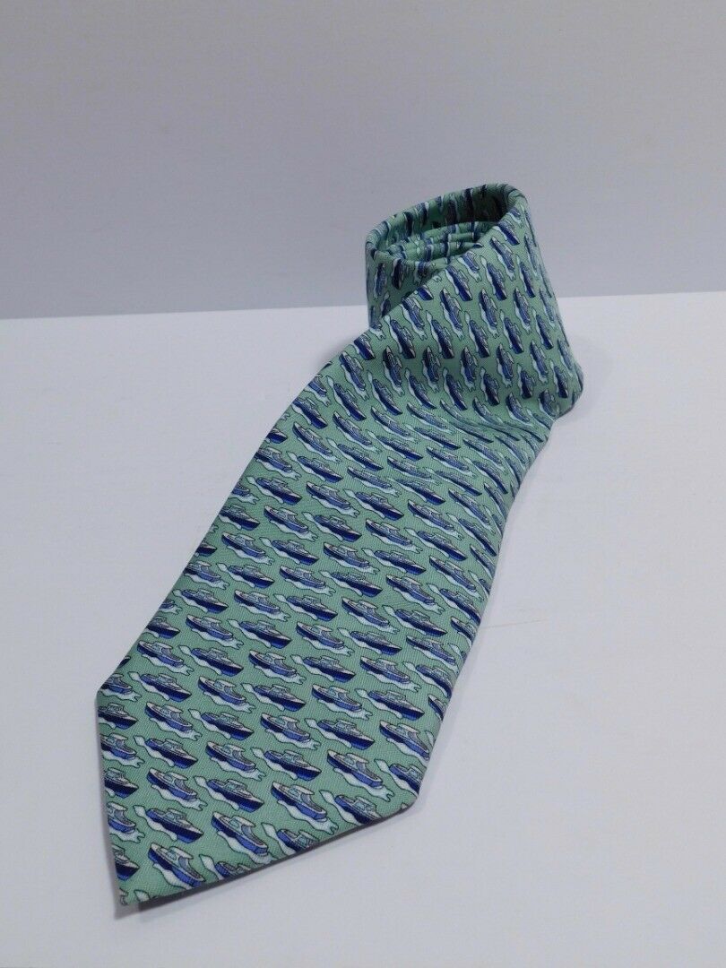 VINEYARD VINES Men's Light Green Boat Silk Tie ($85)