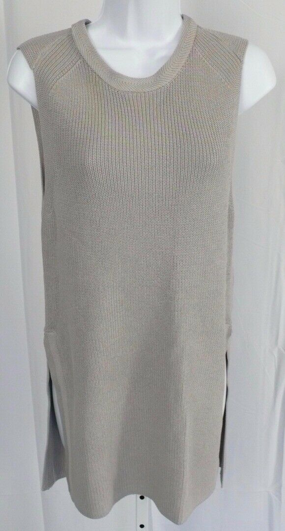 WILFRED Women's Gray Ribbed Knit Sleeveless Tunic Sweater Sz S - Image 3
