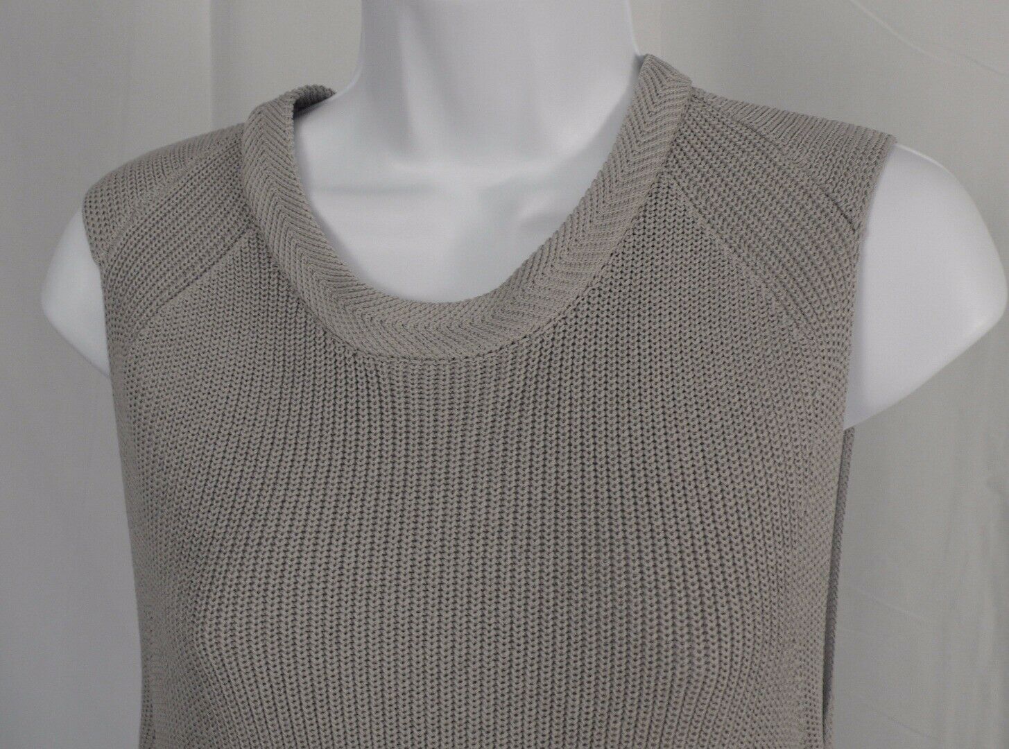 WILFRED Women's Gray Ribbed Knit Sleeveless Tunic Sweater Sz S - Image 4