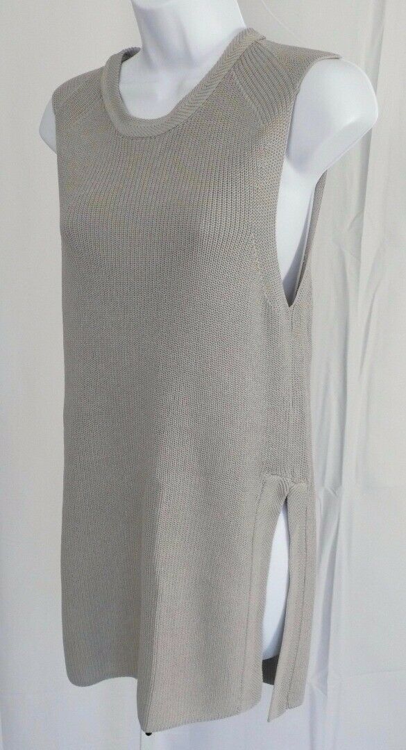 WILFRED Women's Gray Ribbed Knit Sleeveless Tunic Sweater Sz S
