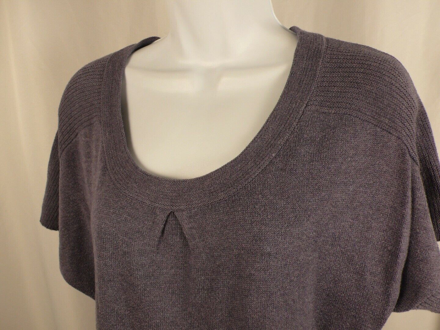 AMBER SUN COLLECTION Womens Blue Soft Cotton Blend Cap Sleeve Sweater Dress Sz M - Image 3