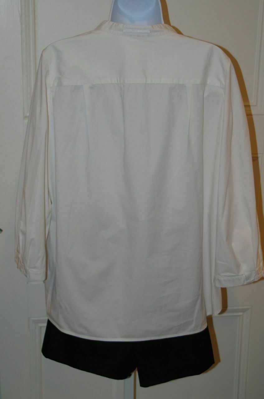 BADGLEY MISCHKA Womens White 3/4 Sleeve V-Neck Grosgrain Ribbon Detail Tunic SzL - Image 5