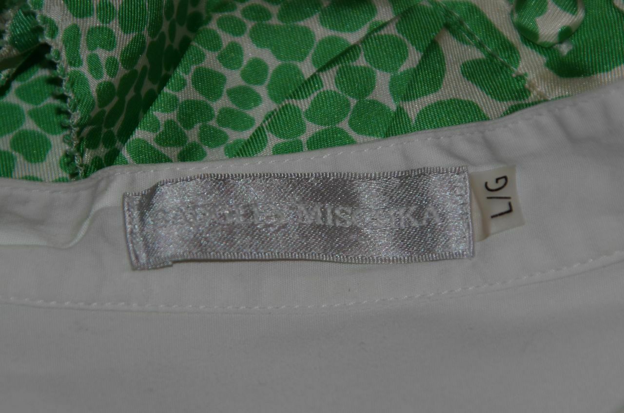 BADGLEY MISCHKA Womens White 3/4 Sleeve V-Neck Grosgrain Ribbon Detail Tunic SzL - Image 8