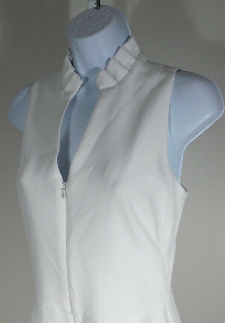 BLACK HALO Women's Cream Sleeveless V-Neck Cropped Antoinette Jumpsuit Sz 4 $375 - Image 4