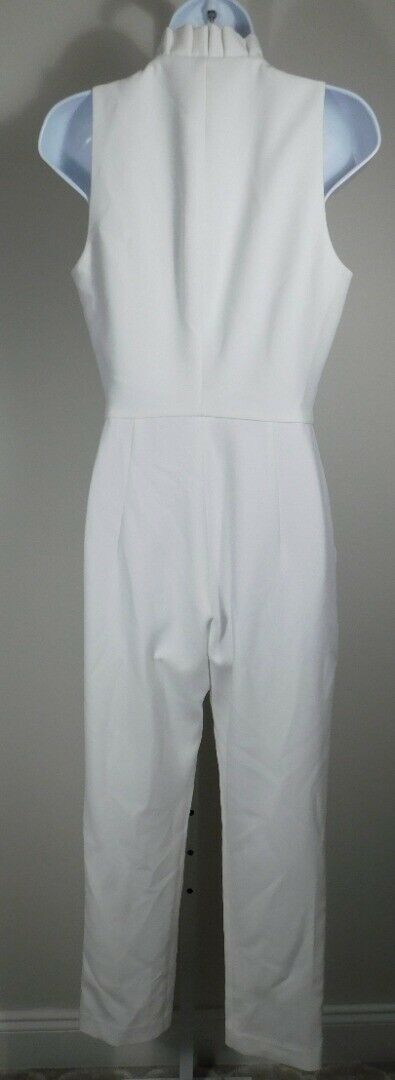 BLACK HALO Women's Cream Sleeveless V-Neck Cropped Antoinette Jumpsuit Sz 4 $375 - Image 6