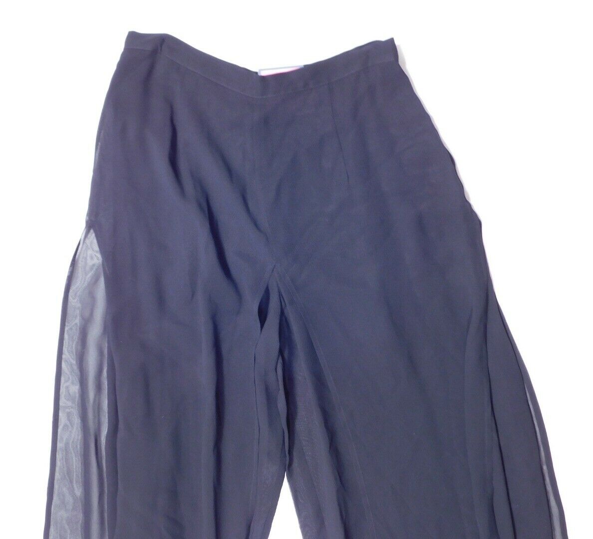 CACHE Women's Black Chiffon Panel Over Wide Leg Palazzo Cocktail Dress Pant Sz 4 - Image 4