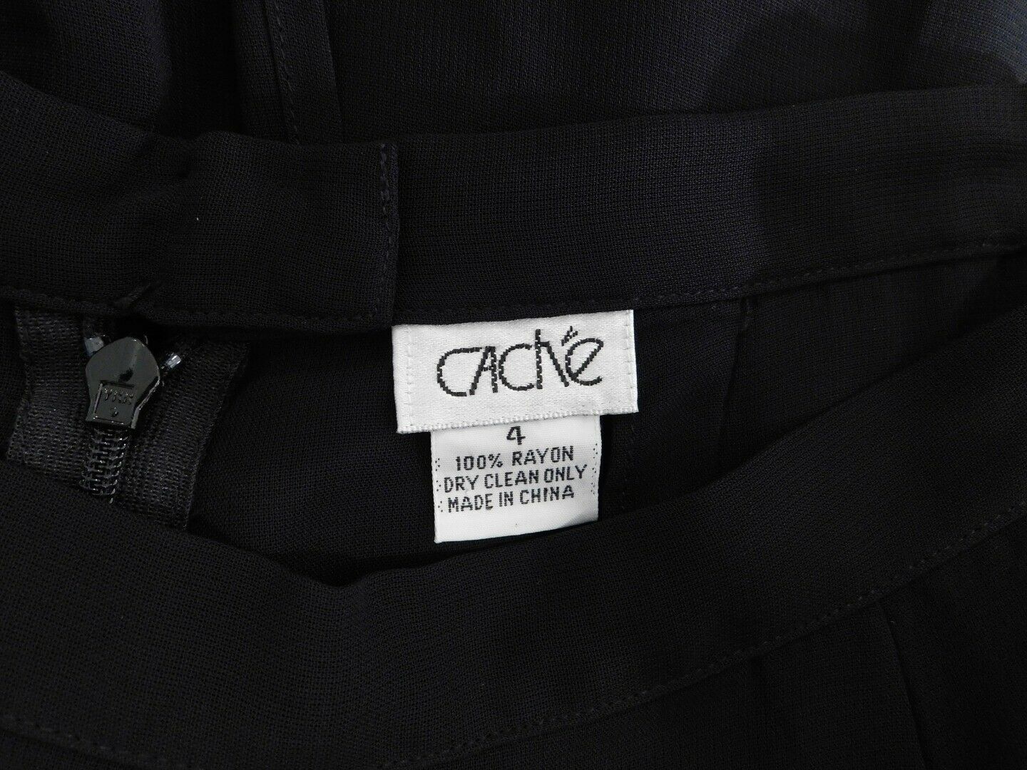 CACHE Women's Black Chiffon Panel Over Wide Leg Palazzo Cocktail Dress Pant Sz 4 - Image 7