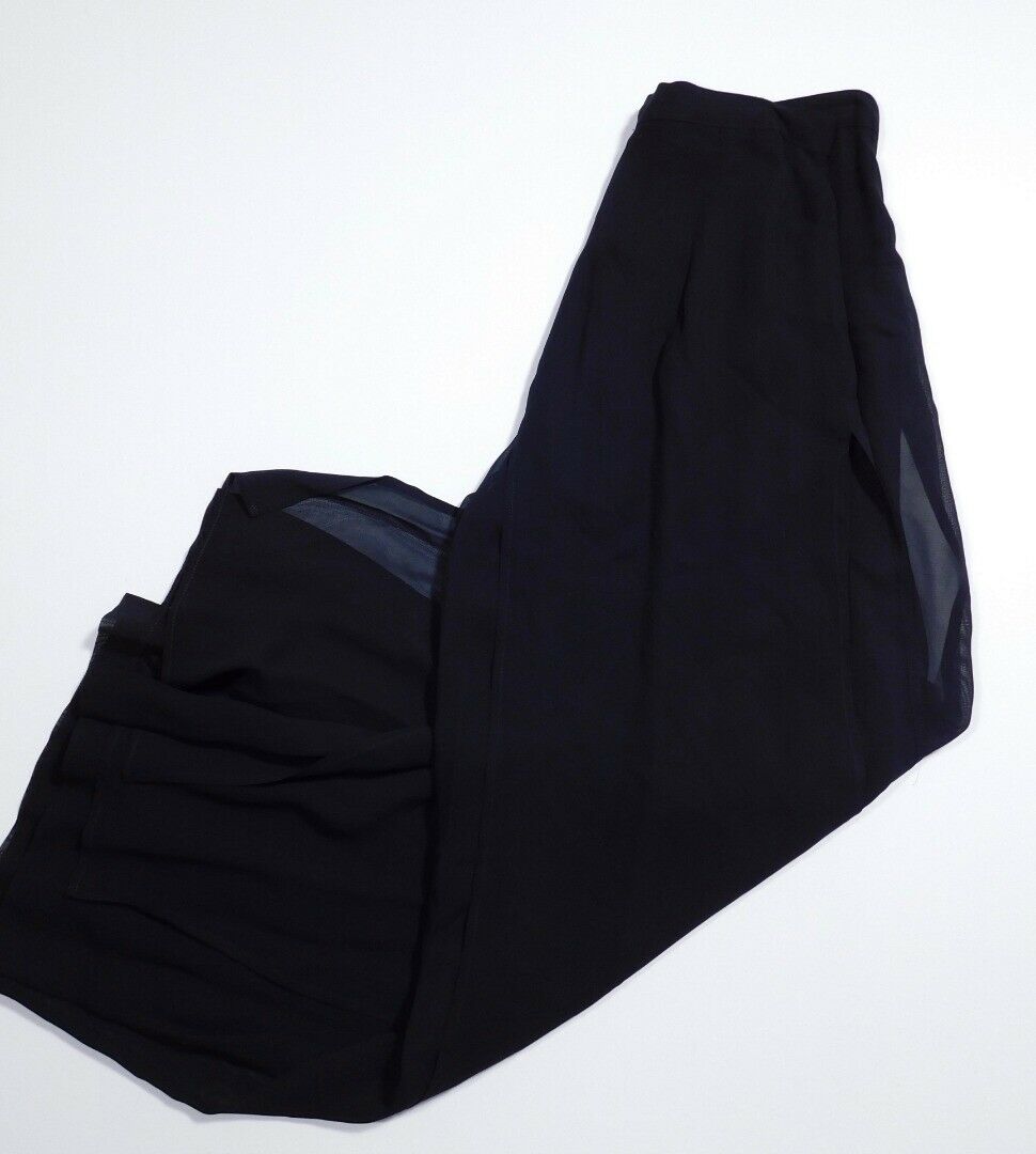 CACHE Women's Black Chiffon Panel Over Wide Leg Palazzo Cocktail Dress Pant Sz 4