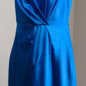 CALLULA LILLIBELLE NWT Women's Vivid Blue Silk Satin Sleeveless Sheath Dress Sz4