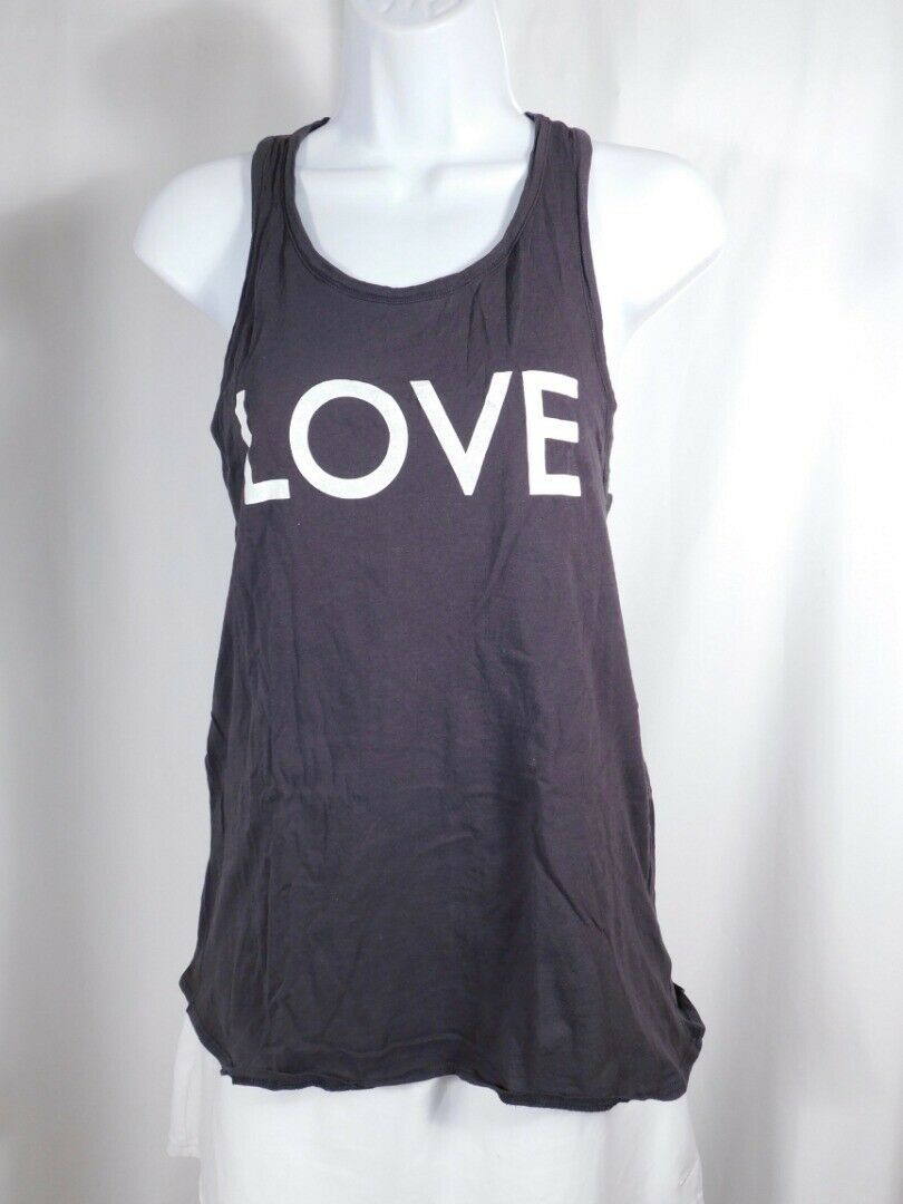 CHA SOR Women's Charcoal Gray Race Back "LOVE" Tank Top Sz L - Image 3