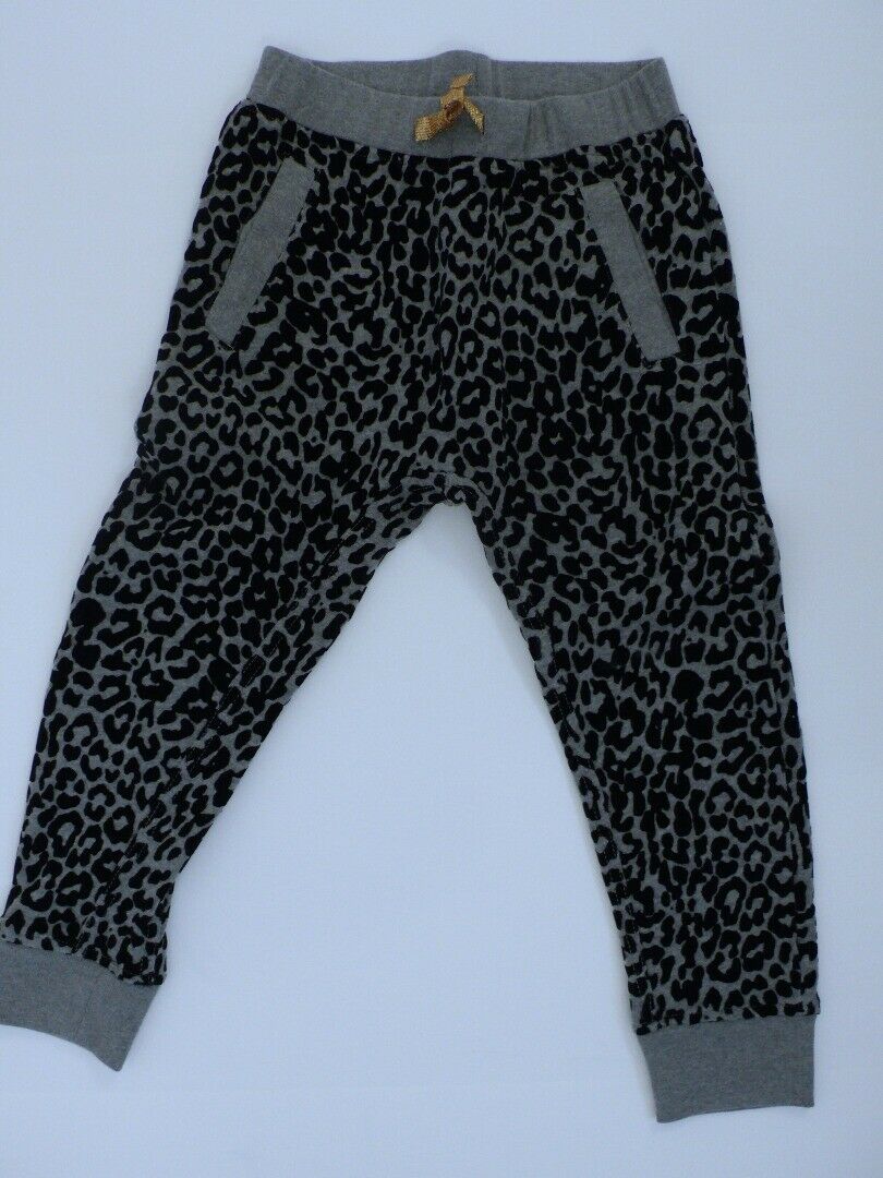CREWCUTS Girls Gray Black Animal Print Cotton Stretch Knit Lounge Pant Sz 7 - Image 3