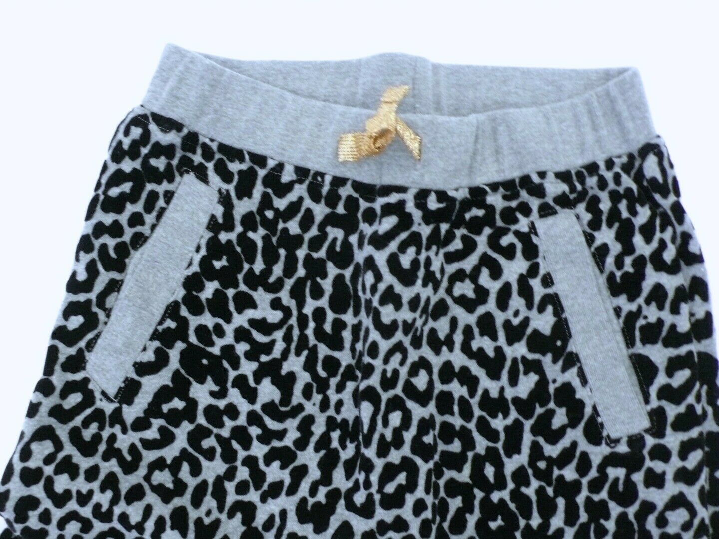 CREWCUTS Girls Gray Black Animal Print Cotton Stretch Knit Lounge Pant Sz 7 - Image 4