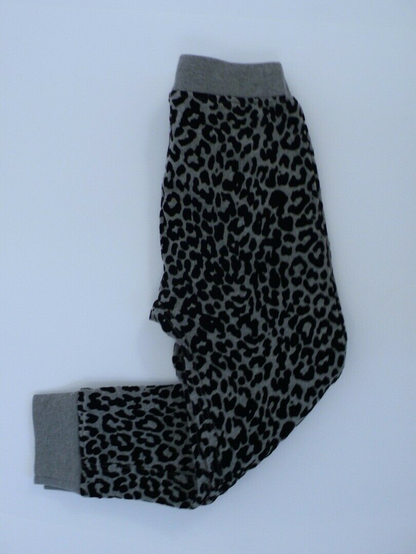 CREWCUTS Girls Gray Black Animal Print Cotton Stretch Knit Lounge Pant Sz 7