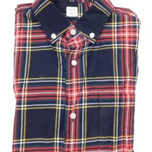 CREWCUTS J CREW NWOT Boys Black Red Green Plaid Button Front Cotton Shirt Sz 12