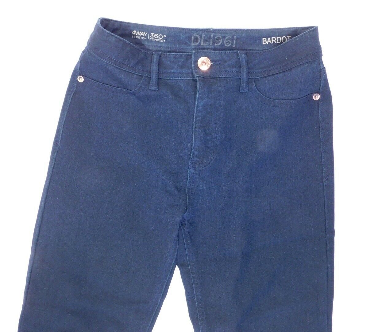 DL1961 Women's Dark Wash Bardot High Rise Cropped Flatiron Jean Sz 27 - Image 3