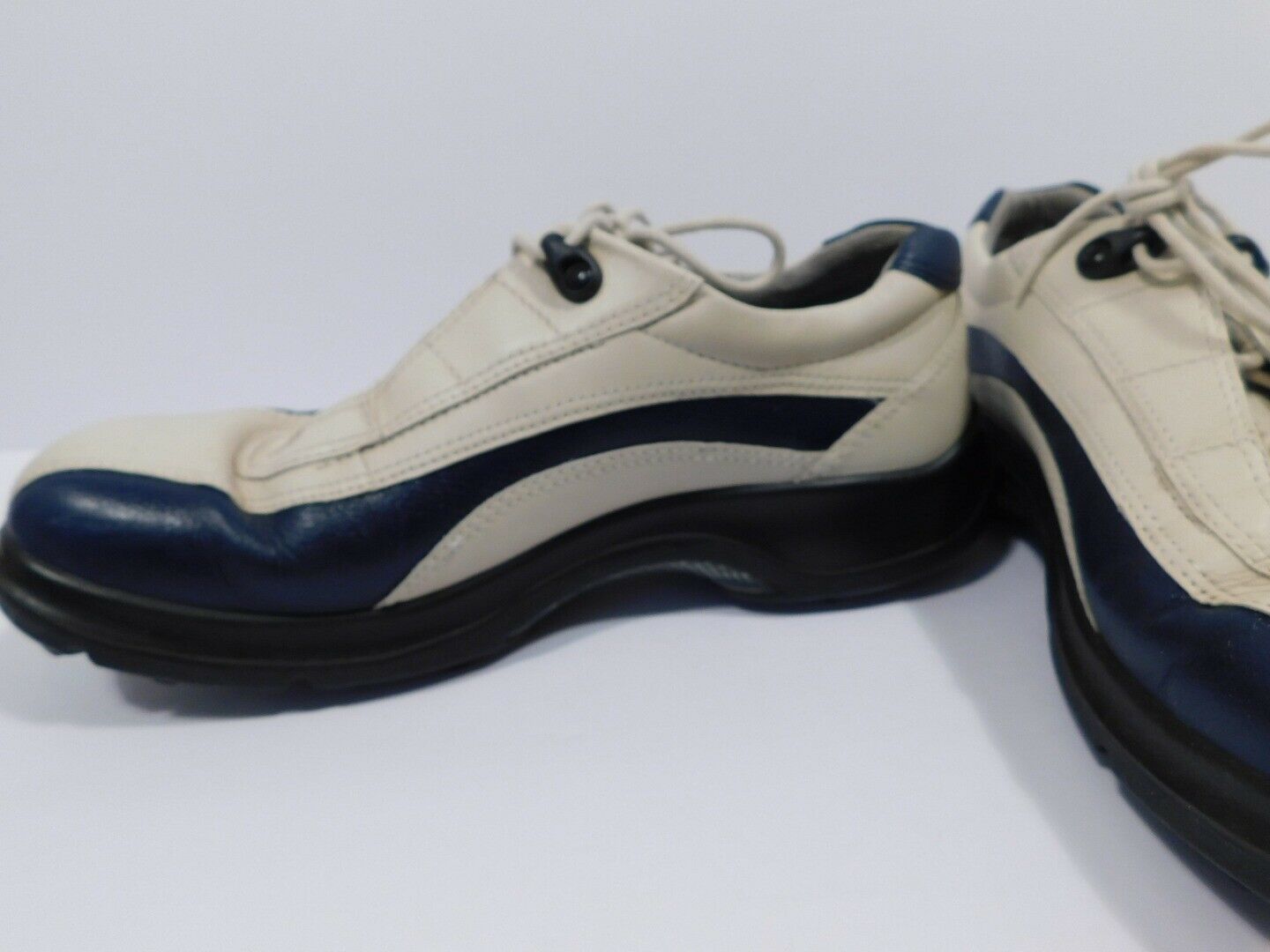 ECCO Women's Blue & Tan Leather Lace Up Golf Shoe Sz 39 - Image 6