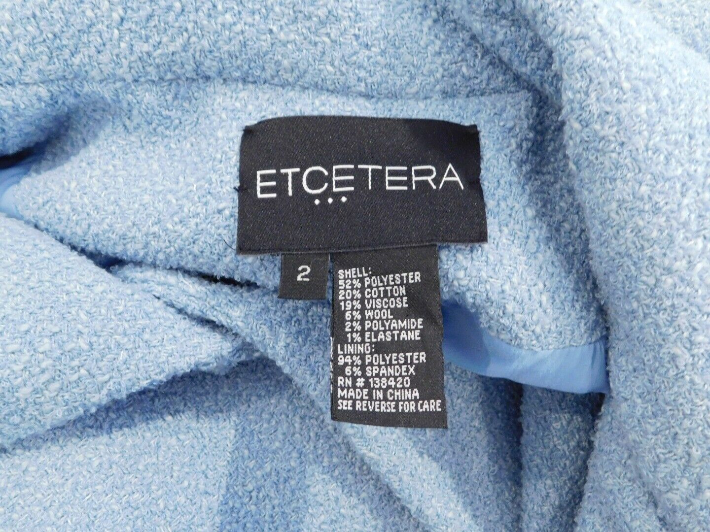 ETCETERA Women's Blue Sleeveless Sheath Dress & Jacket Sz 2 - Image 9