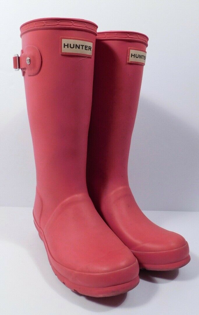 HUNTER Boots Kids Bright Pink Rain Boot Sz G3 B2 - Image 3