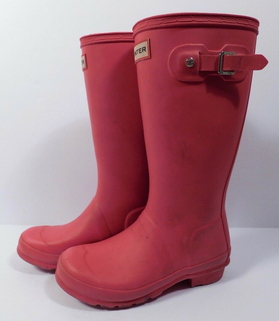 HUNTER Boots Kids Bright Pink Rain Boot Sz G3 B2 - Image 4