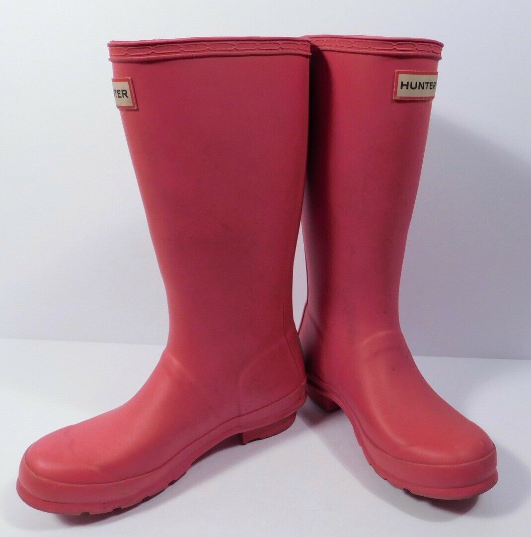 HUNTER Boots Kids Bright Pink Rain Boot Sz G3 B2 - Image 5