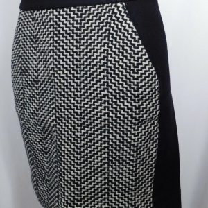 J CREW NWT Black W Contrast Black White Front Straight Wool Mini Sz 4 ($130)