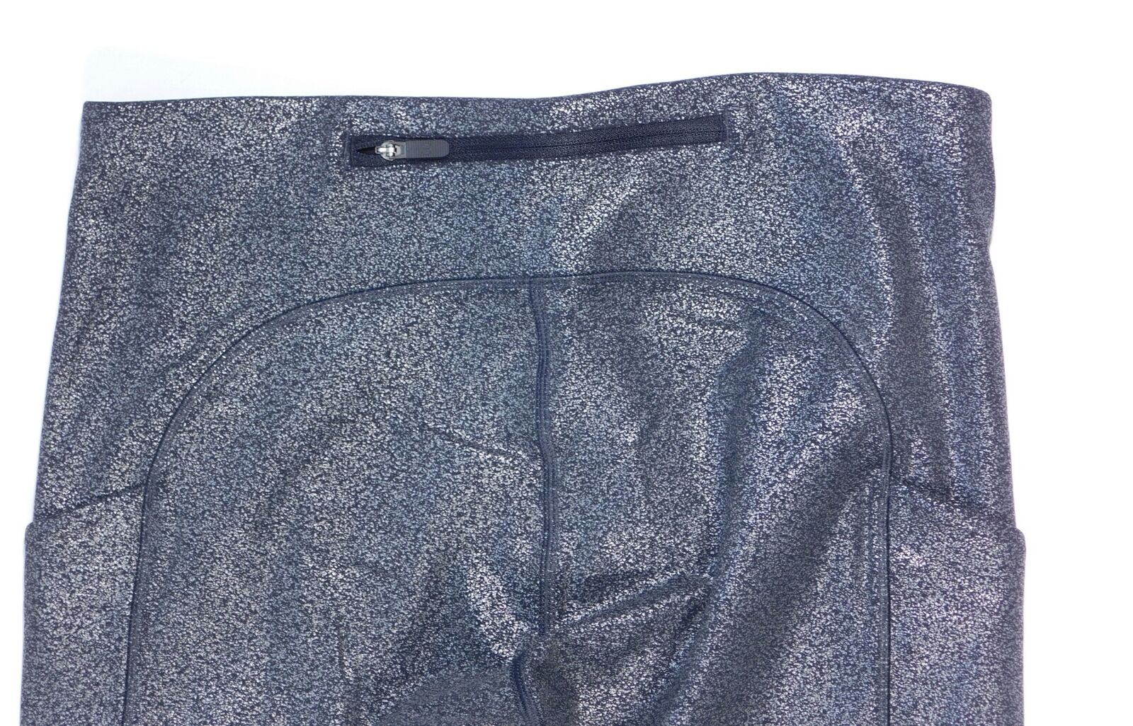 LULULEMON NWOT Woman's Black W Silver Metallic Thigh Pcokets Legging Pant Sz 6 - Image 8