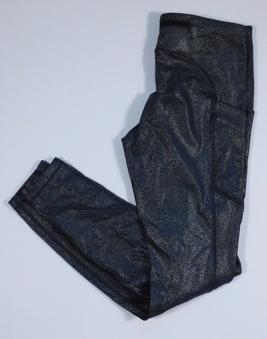 LULULEMON NWOT Woman's Black W Silver Metallic Thigh Pcokets Legging Pant Sz 6