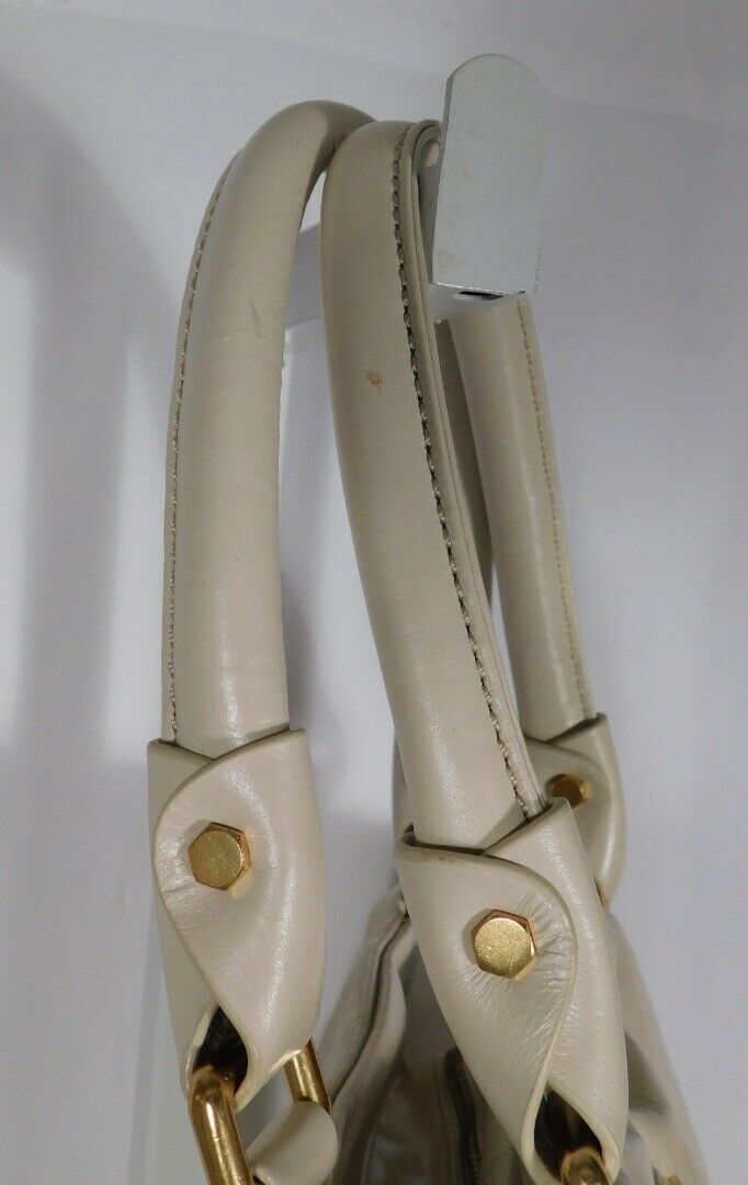 MARC BY MARC JACOBS Beige Leather Zip Close Satchel Handbag - Image 3