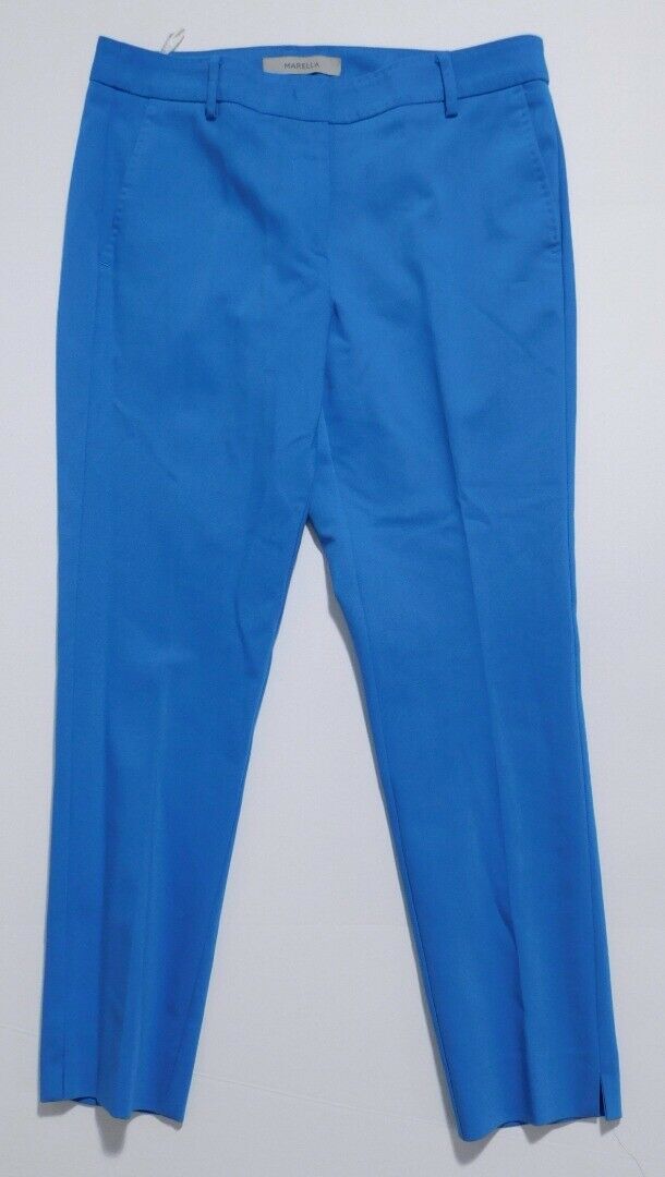 MARELLA Women's Turquoise Cotton Stretch Flat Front Cropped Pant Suit Sz 6 $770 - Image 9