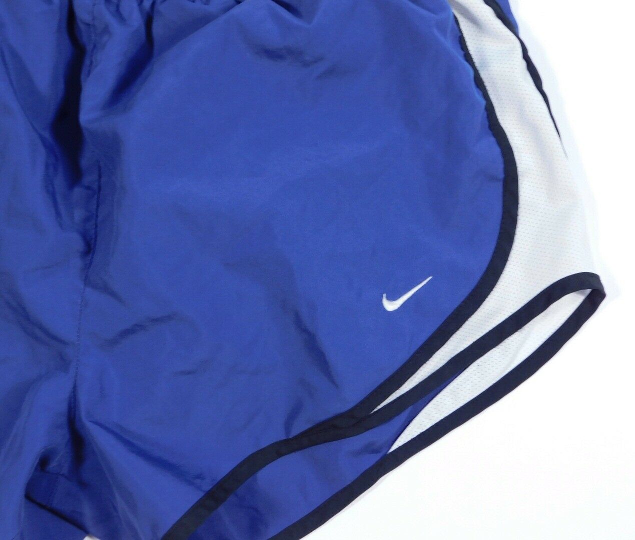 NIKE Women's Dri-Fit Blue W Black Trim White Accent Running Short Sz M - Image 3
