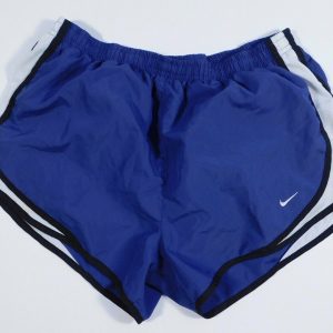 NIKE Women's Dri-Fit Blue W Black Trim White Accent Running Short Sz M