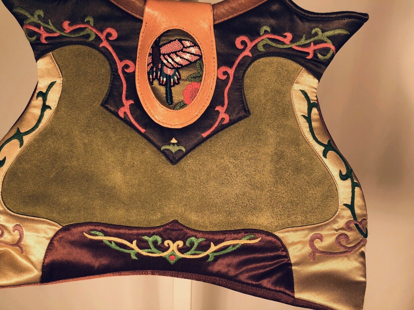 PERFUME RIVER Beautiful Suede Satin Embroidered Handbag - Image 4