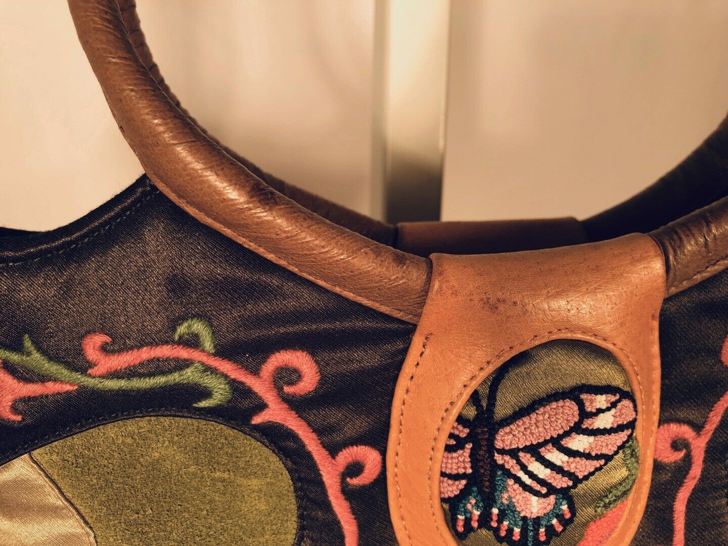 PERFUME RIVER Beautiful Suede Satin Embroidered Handbag - Image 6