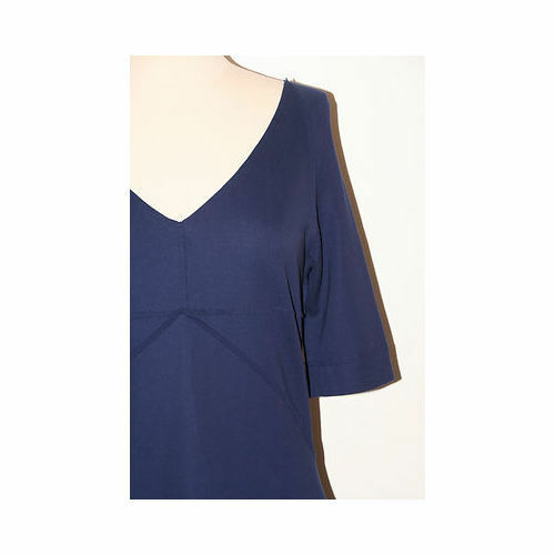 PIAZZA SEMPIONE Women's Navy Knit 3/4 Sleeve Sheath Dress Sz Italy 42/US 6 - Image 6