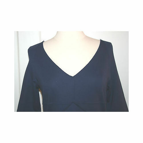 PIAZZA SEMPIONE Women's Navy Knit 3/4 Sleeve Sheath Dress Sz Italy 42/US 6 - Image 8