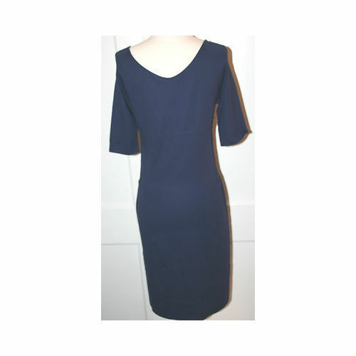 PIAZZA SEMPIONE Women's Navy Knit 3/4 Sleeve Sheath Dress Sz Italy 42/US 6 - Image 9