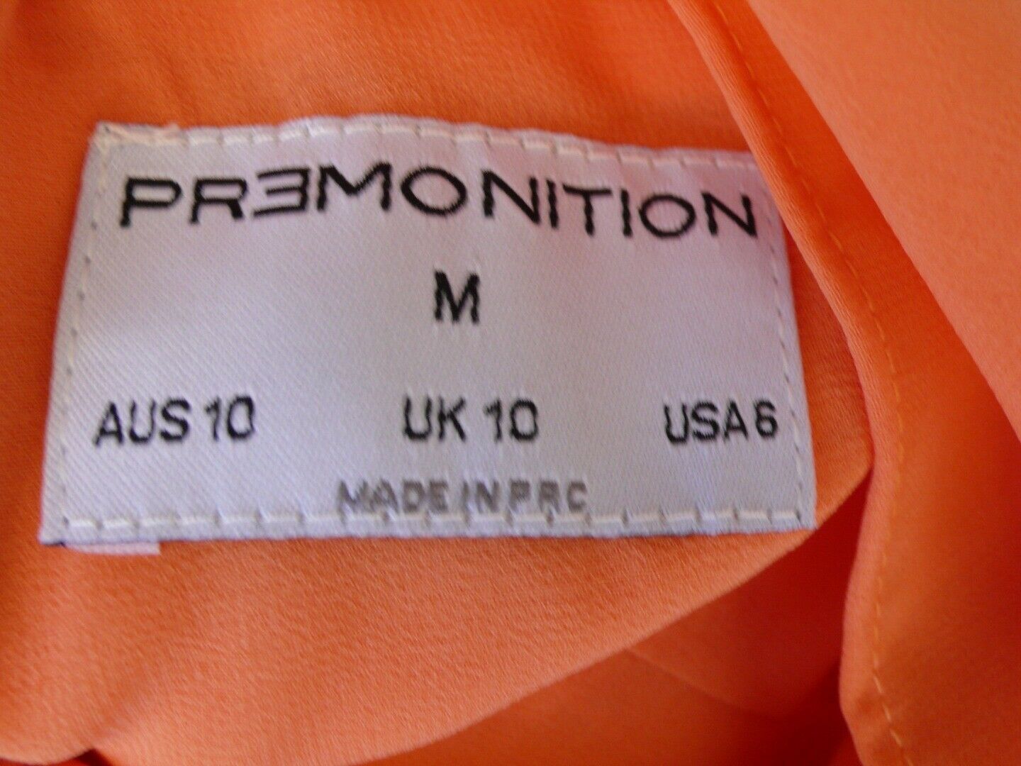 PREMONITION Women's Orange Sleeveless Halter "Warpaint" Romper Sz 6 - Image 9