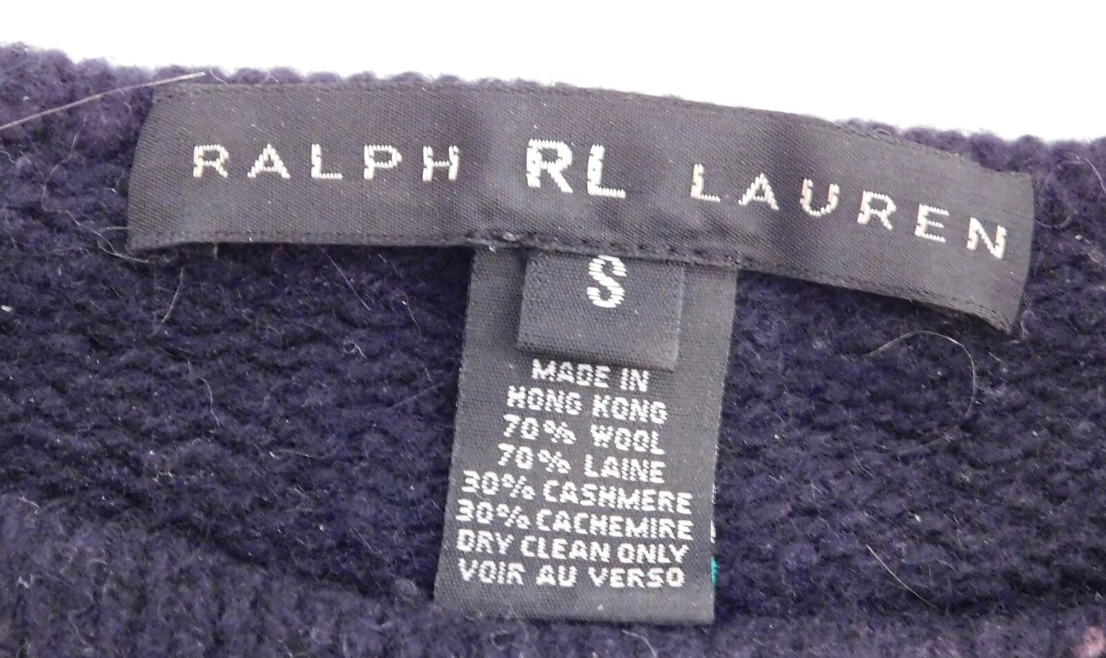 RALPH LAUREN BLACK LABEL Black Wool Cashmere Scoop Neck Sweater Sz S - Image 7