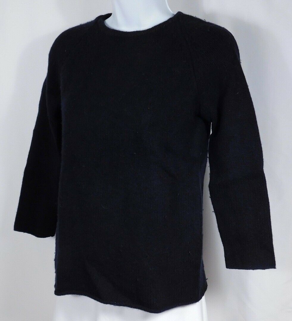 RALPH LAUREN BLACK LABEL Black Wool Cashmere Scoop Neck Sweater Sz S