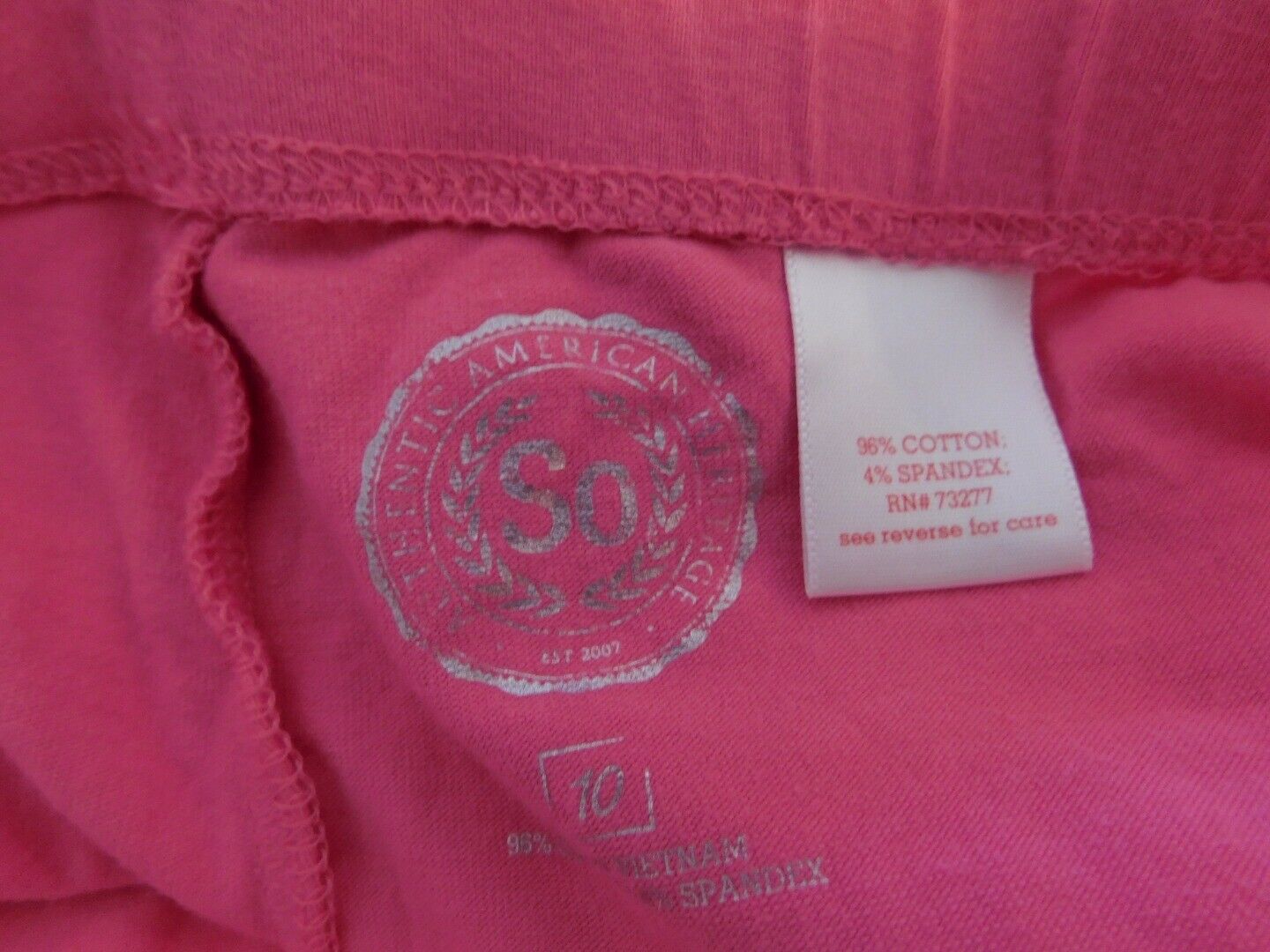 SO ATHLETIC AMERICAN HERITAGE Girls Fuchsia Pink Legging Pant Sz 10 - Image 7