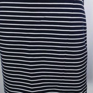 THAKOON Women's Navy Blue White Striped Cotton Blend Knit Mini Skirt Sz 6