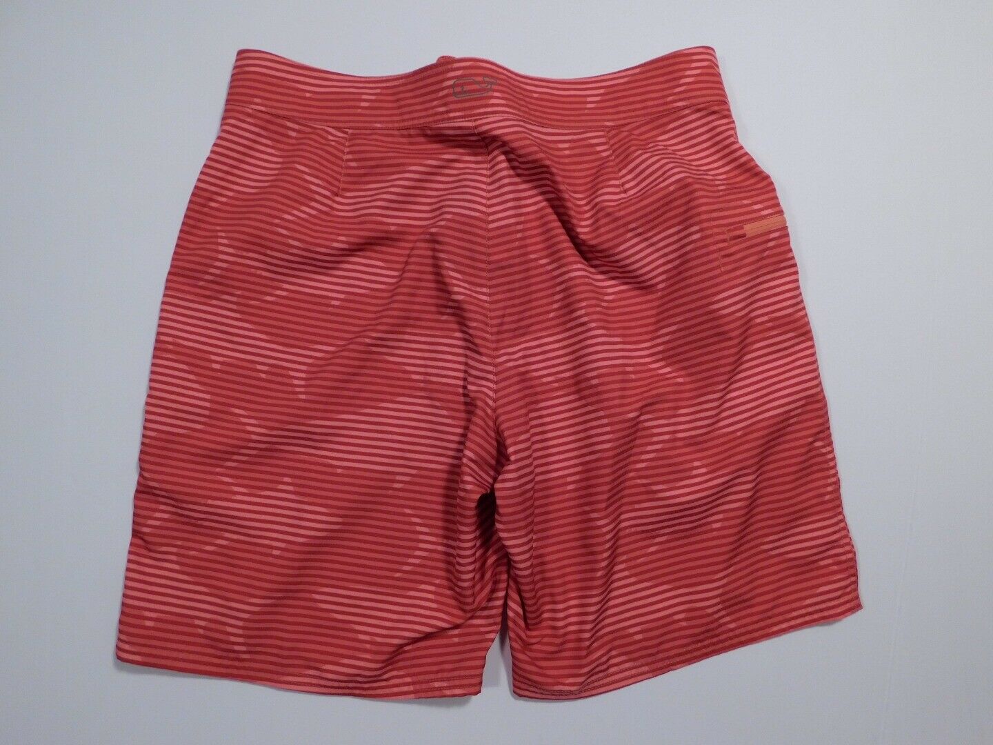 VINEYARD VINES Men's Red Striped Flat Hook & Eye Tie Front Swim Short Sz 34 - Image 5